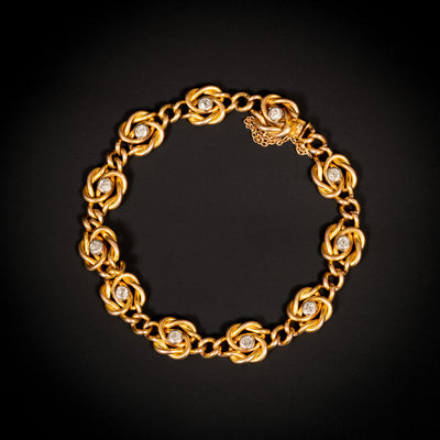 Antieke gouden armband met diamant - #1