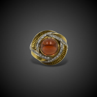 Retro ring with citrine and diamonds - #1