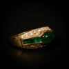 Vintage ring with emeralds and diamonds