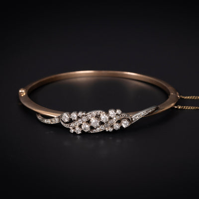 Antique gold bracelet with diamonds - #1