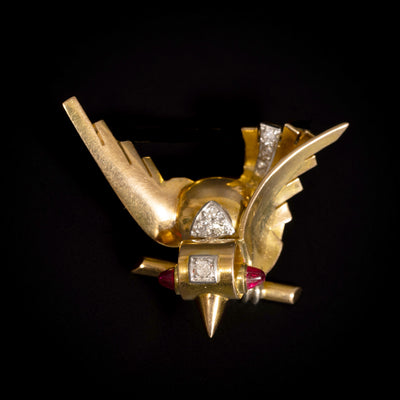 Golden bird brooch - #2