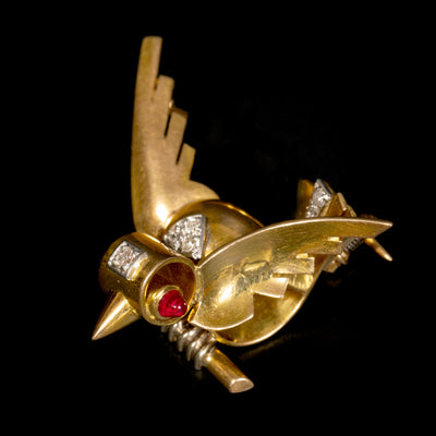 Gouden vogelbroche - #1