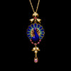 Art Nouveau pendant with enamel, pearls and rubies