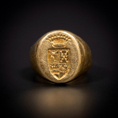 Antique gold signet ring - #1