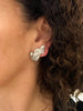 Platinum earrings with various diamonds - #4