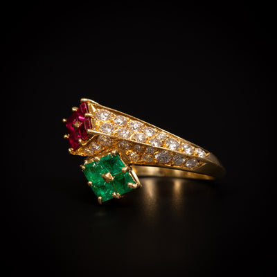 Vintage FRED ring with rubies, emeralds and diamonds - #3