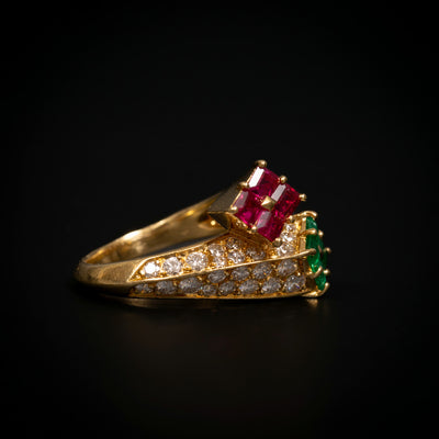 Vintage FRED ring with rubies, emeralds and diamonds - #2