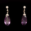 Platinum earrings with diamonds and amethysts