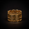 Gold Gucci ring with floral motifs