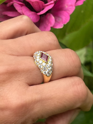 Vintage Mauboussin ring with ruby and diamonds - #5