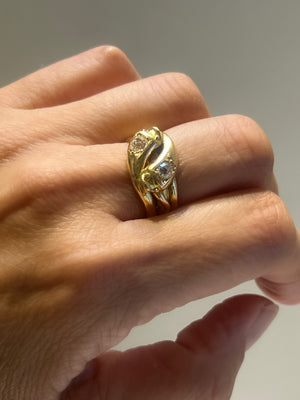 Antique snake ring with diamonds - #7