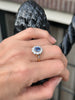 Cluster ring with diamond and blue sapphire - #4