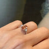 Platinum ring with topaz and diamond - #7