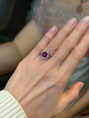 Antique ring with ruby and diamonds - #6