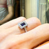 Gold and platinum ring with sapphire and diamonds - #5