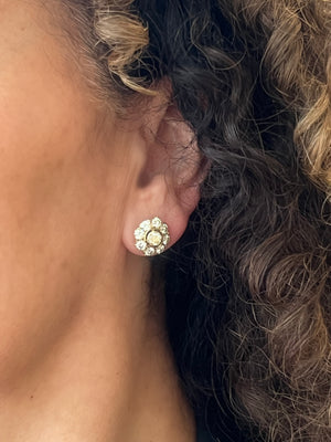 Diamond-set cluster earrings - #3