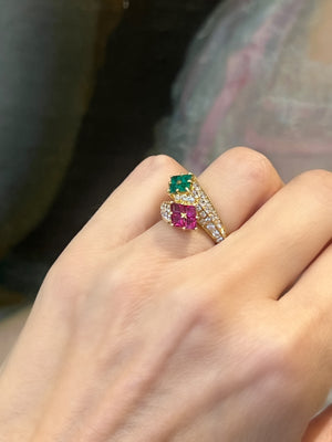 Vintage FRED ring with rubies, emeralds and diamonds - #7