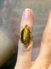 Gold Art Nouveau ring with tiger's eye - #4