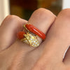 Vintage ring with coral and diamonds - #3