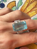 Cocktail ring with aquamarine and diamond - #6