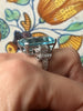 Cocktail ring with aquamarine and diamond - #5