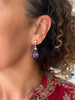 Platinum earrings with diamonds and amethysts - #4