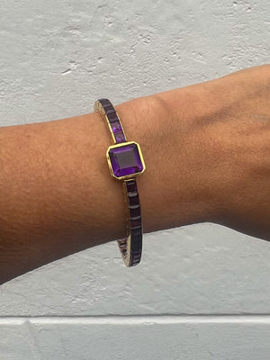 Vintage gold bracelet with amethyst - #6