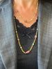 Vintage long gold necklace with tourmaline and pearls - #4